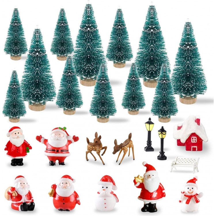 KKSJK 25 Pcs Décoration De Table De Fête Miniatures Mini Père Noël/Bon