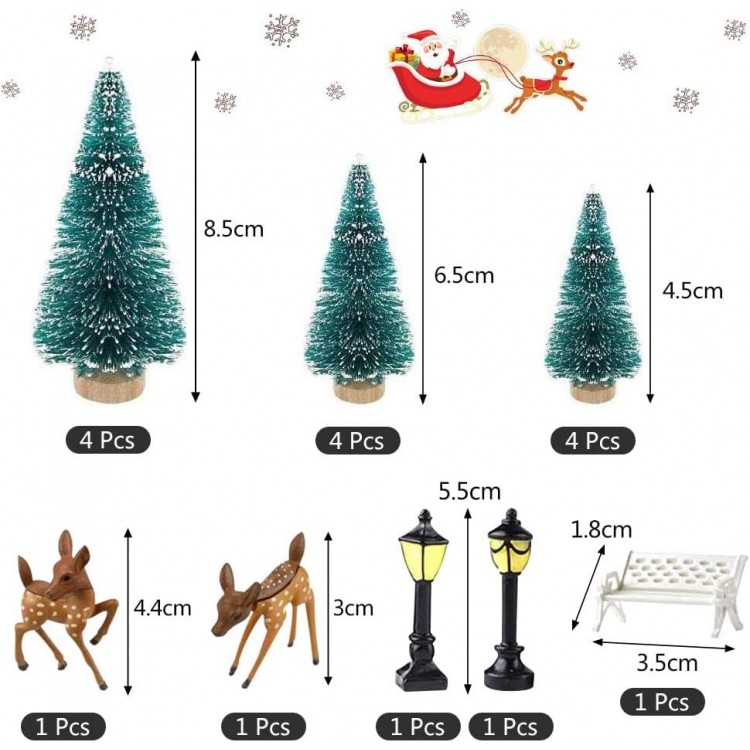 KKSJK 25 Pcs Décoration De Table De Fête Miniatures Mini Père Noël/Bon