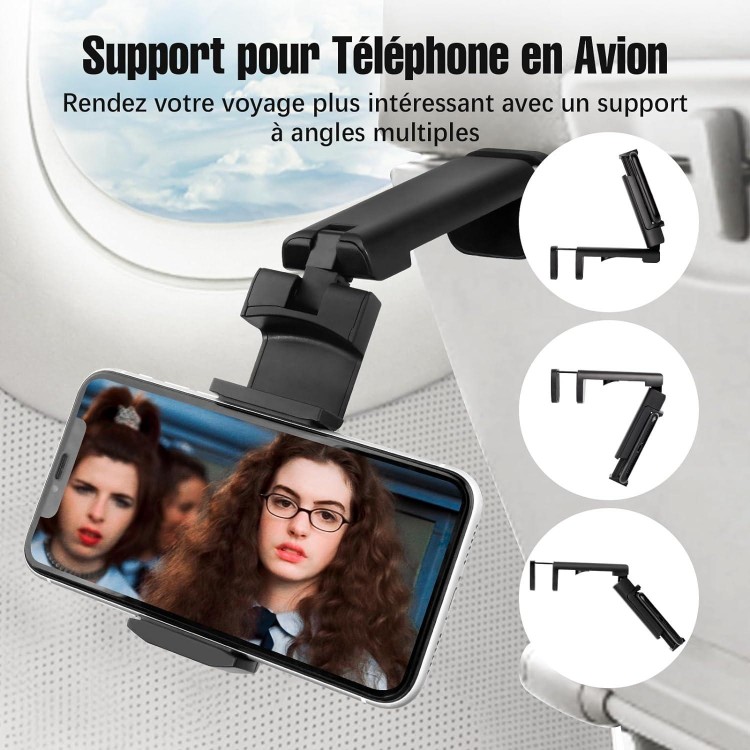 Geyo Support de Téléphone pour Avion, Universel Portable Pliable, Rota