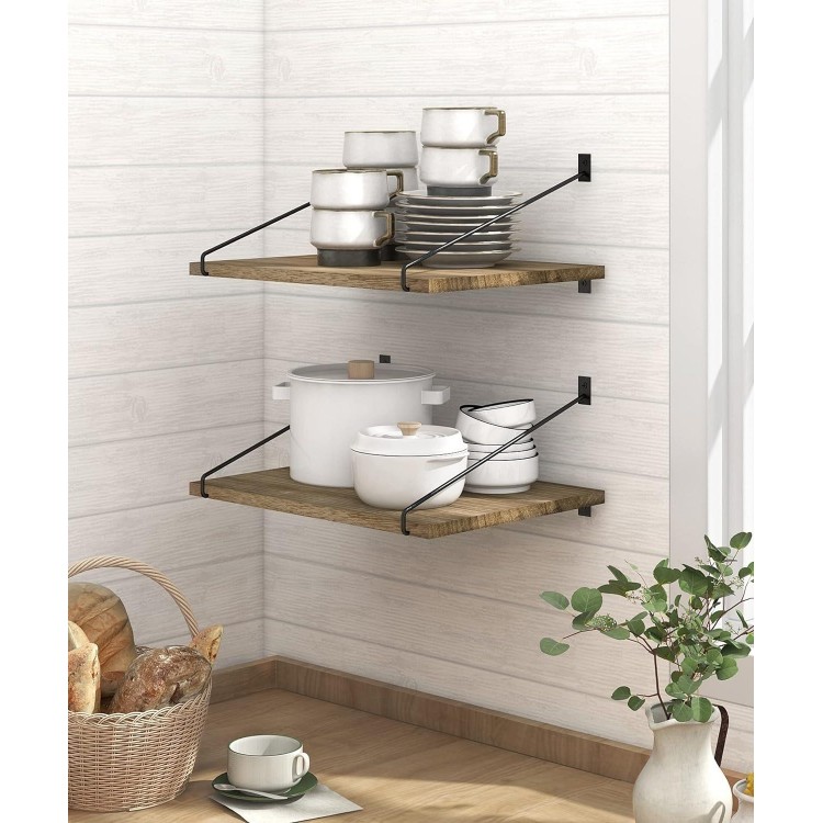 Petrala Etagere Murale Bois - 40x30 cm Larges étagères suspendues - Ét