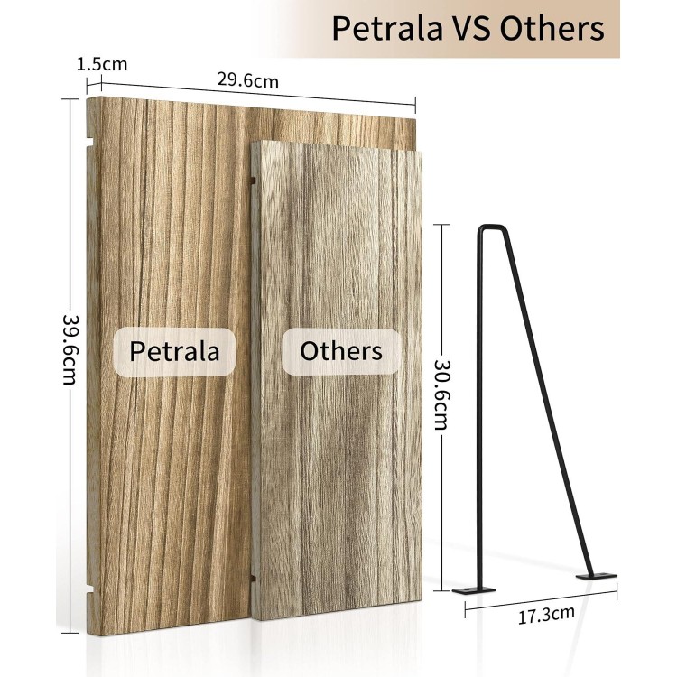 Petrala Etagere Murale Bois - 40x30 cm Larges étagères suspendues - Ét