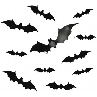 YANGWEN 72Pcs Halloween Chauve-Souris Stickers Halloween 3D Bat Sticke