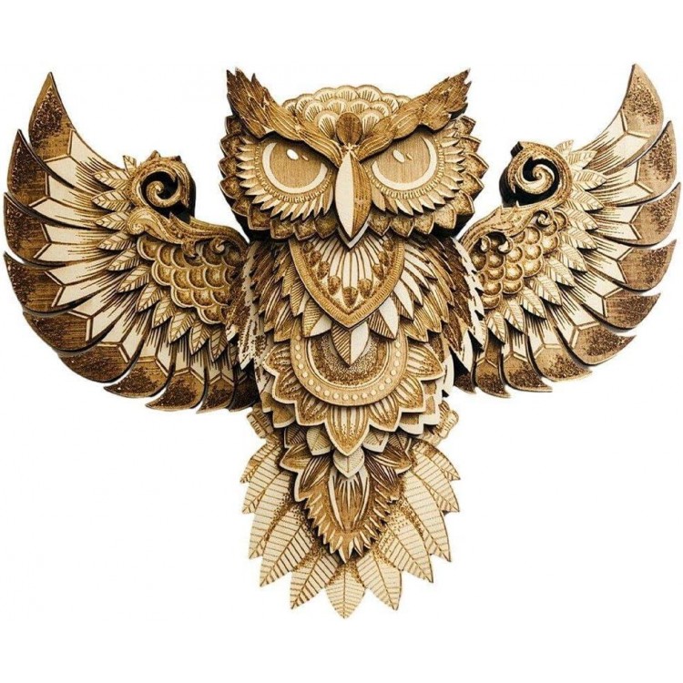 Luxylei Ornement De Hibou En Bois, Statue Murale Suspendue, Mignon, Ar