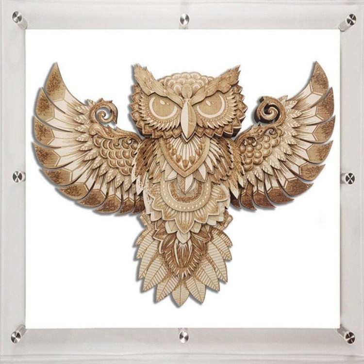 Luxylei Ornement De Hibou En Bois, Statue Murale Suspendue, Mignon, Ar