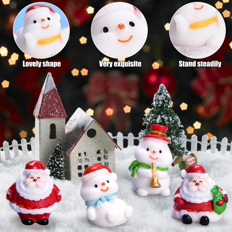 9 Pièces Figurines Noël Miniature Décorations de Noël Petit Bonhomme d