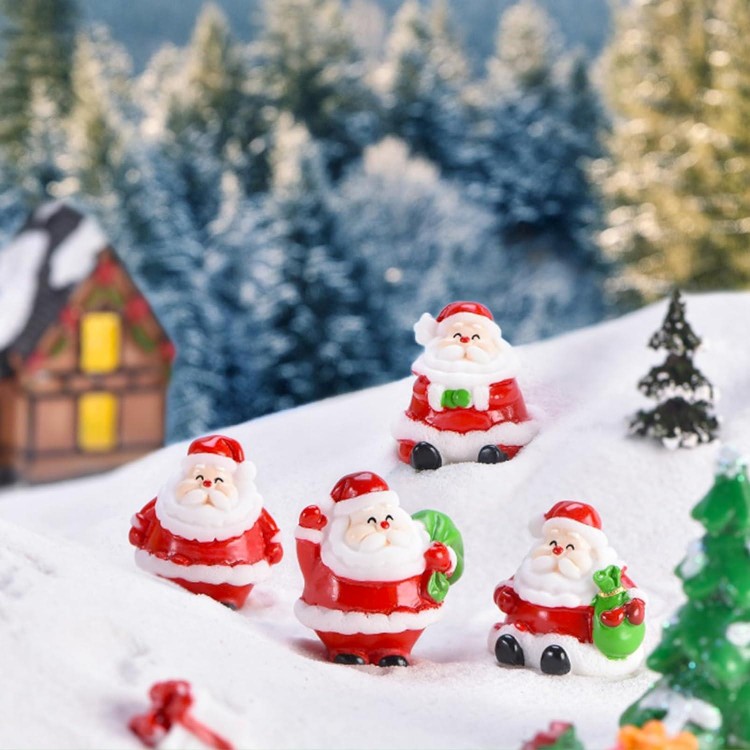 9 Pièces Figurines Noël Miniature Décorations de Noël Petit Bonhomme d