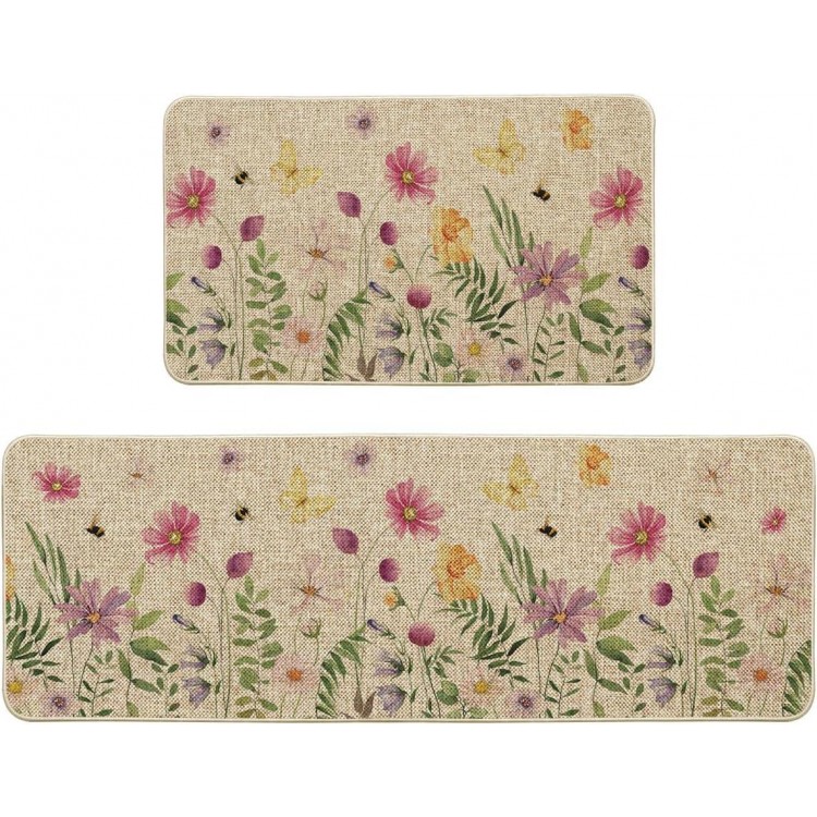 Artoid Mode Fleur Printemps Tapis de Cuisine Lot de 2, Maison Décorati