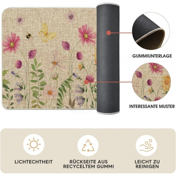 Artoid Mode Fleur Printemps Tapis de Cuisine Lot de 2, Maison Décorati