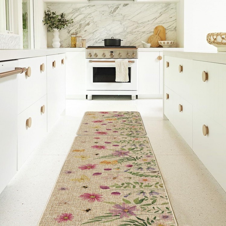 Artoid Mode Fleur Printemps Tapis de Cuisine Lot de 2, Maison Décorati