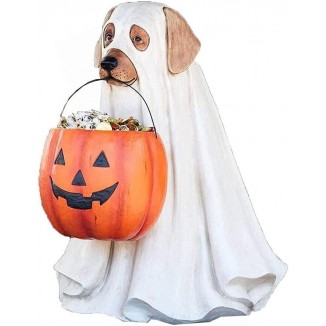 Edinber Décoration d'Halloween, décoration de chien et chat avec bol à