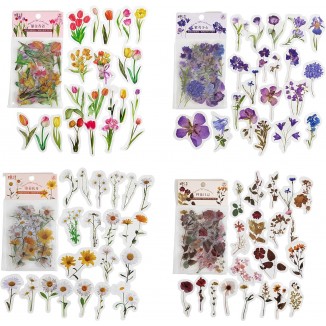160 Pièces Transparente Fleurs Autocollants Scrapbooking Autocollants