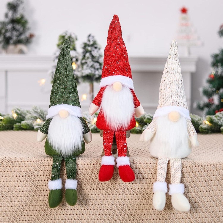 Frigg GNOME de Noel Decoration, 3Pcs Nain de Noël, Peluche Lutin de No