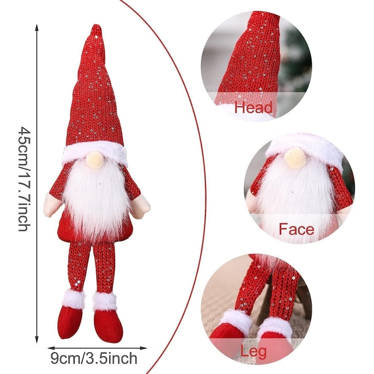 Frigg GNOME de Noel Decoration, 3Pcs Nain de Noël, Peluche Lutin de No