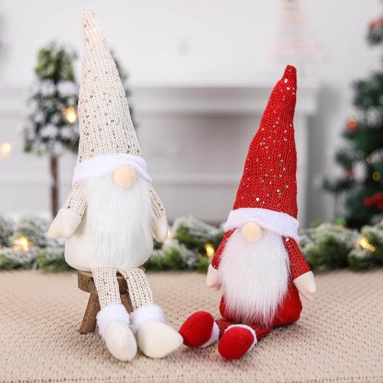 Frigg GNOME de Noel Decoration, 3Pcs Nain de Noël, Peluche Lutin de No