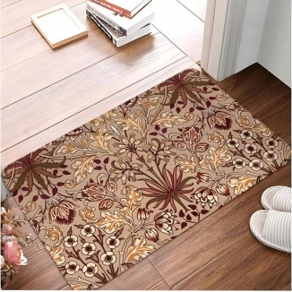 William Morris Jacinthe Marron Et Beige Paillasson Tapis Tapis Polyest