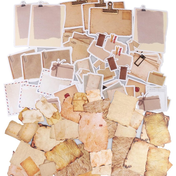 90PCS Autocollants de Scrapbooking, Autocollant Rétro Autocollant en P