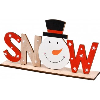 Décoration de Bureau de Noël - Décorations en Alphabet en Bois 'Snow'