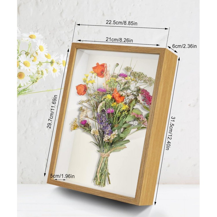 Cadre Photo 3D, Cadre 3D Profond Shadow Box Cadre Cadre Boîte en Bois