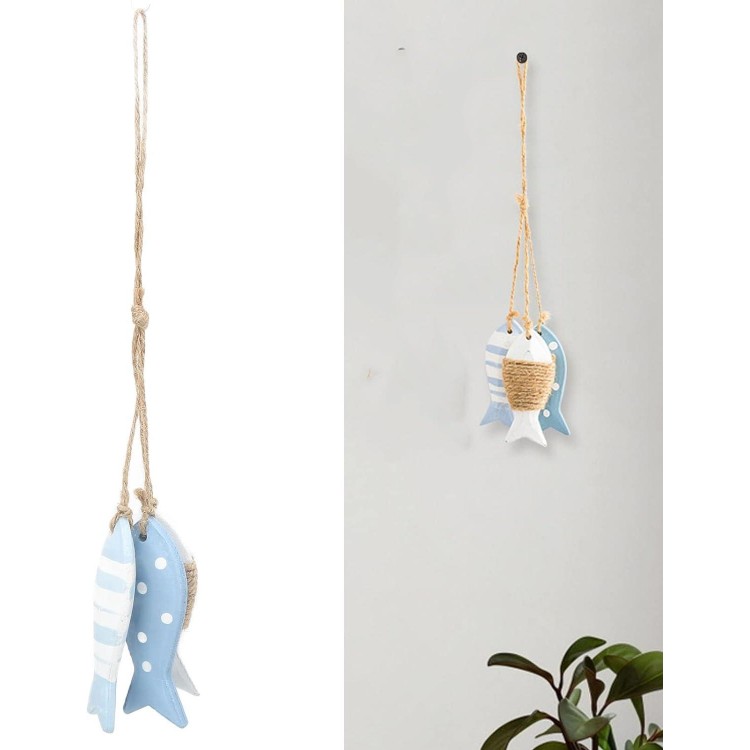 Décor de Poisson en Bois Artisanat en Bois Porte Clés Sac Pendentif 3