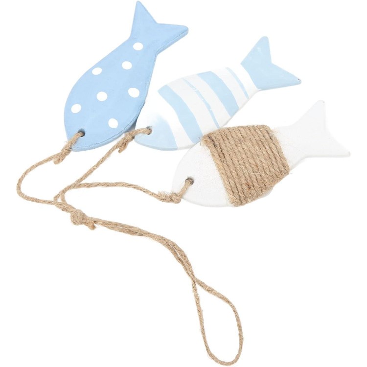 Décor de Poisson en Bois Artisanat en Bois Porte Clés Sac Pendentif 3