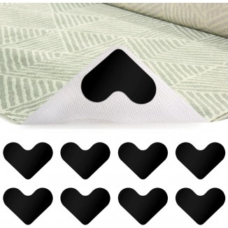 IOSPKKIO Lot de 8 tapis antidérapants en forme de cœur - Lavable - Réu