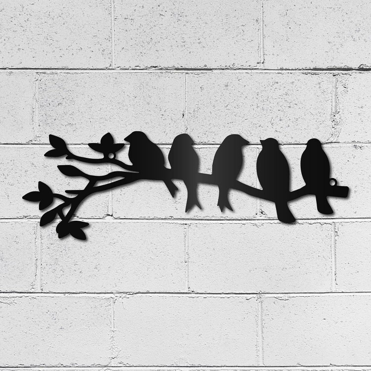 CREATCABIN Oiseaux sur Branche Décoration Murale Métal Décoration Mura