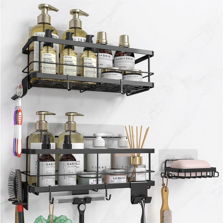 ZAVNZELF Etagere De Douche Sans Percage [9 Accessoires De Salle De Bai