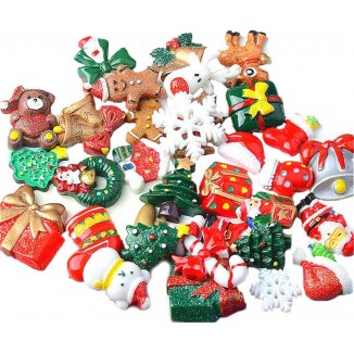 Guador Résine Accessoires de Noël Miniature, 50 pièces Aléatoire Père