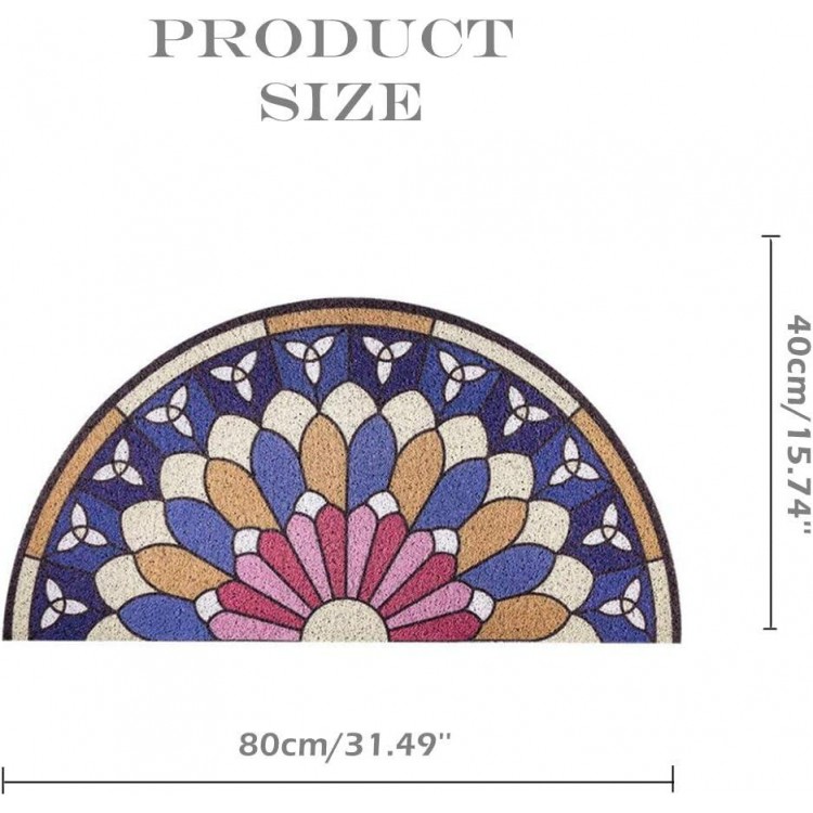 Demi-Rond Tapis de Porte d'entrée Microfibres Absorbant Antidérapant E